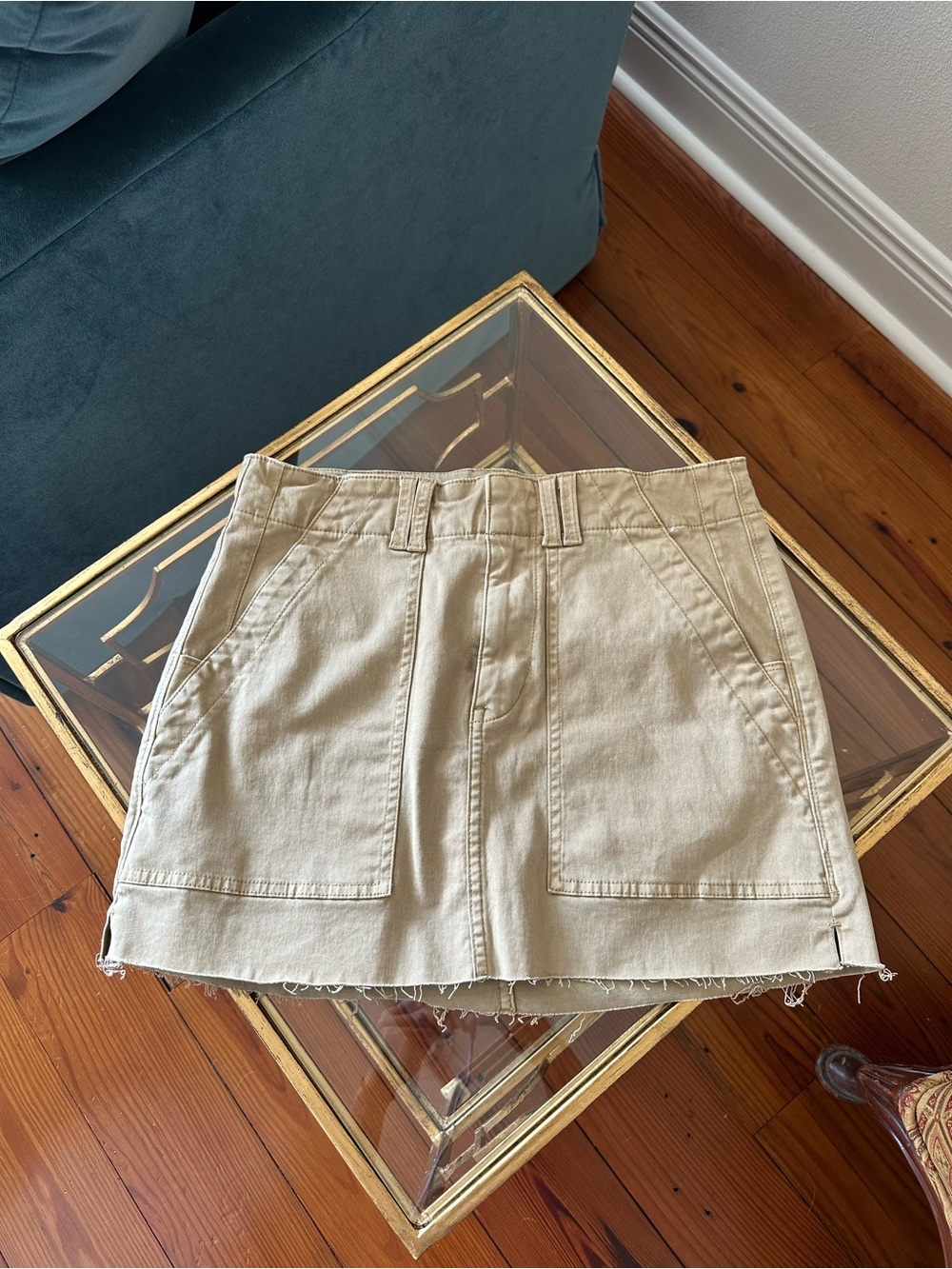 Pistola Tan Mini Skirt with Front Pockets